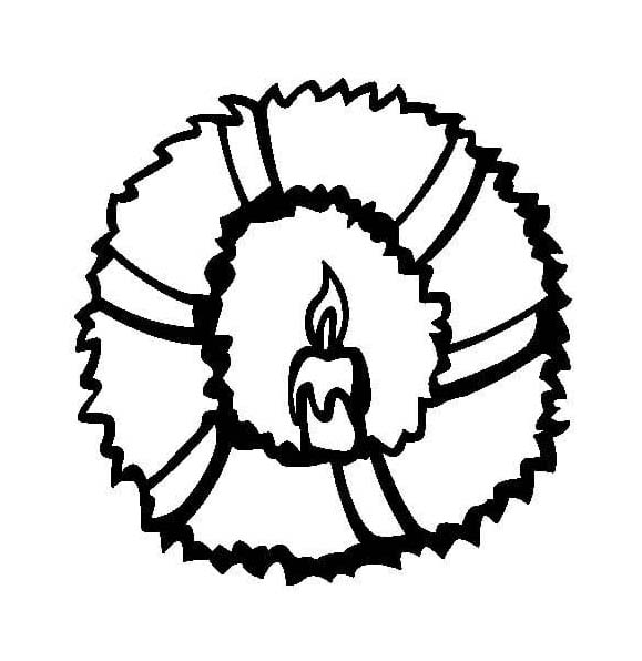 Kerstkrans afdrukbaar basis