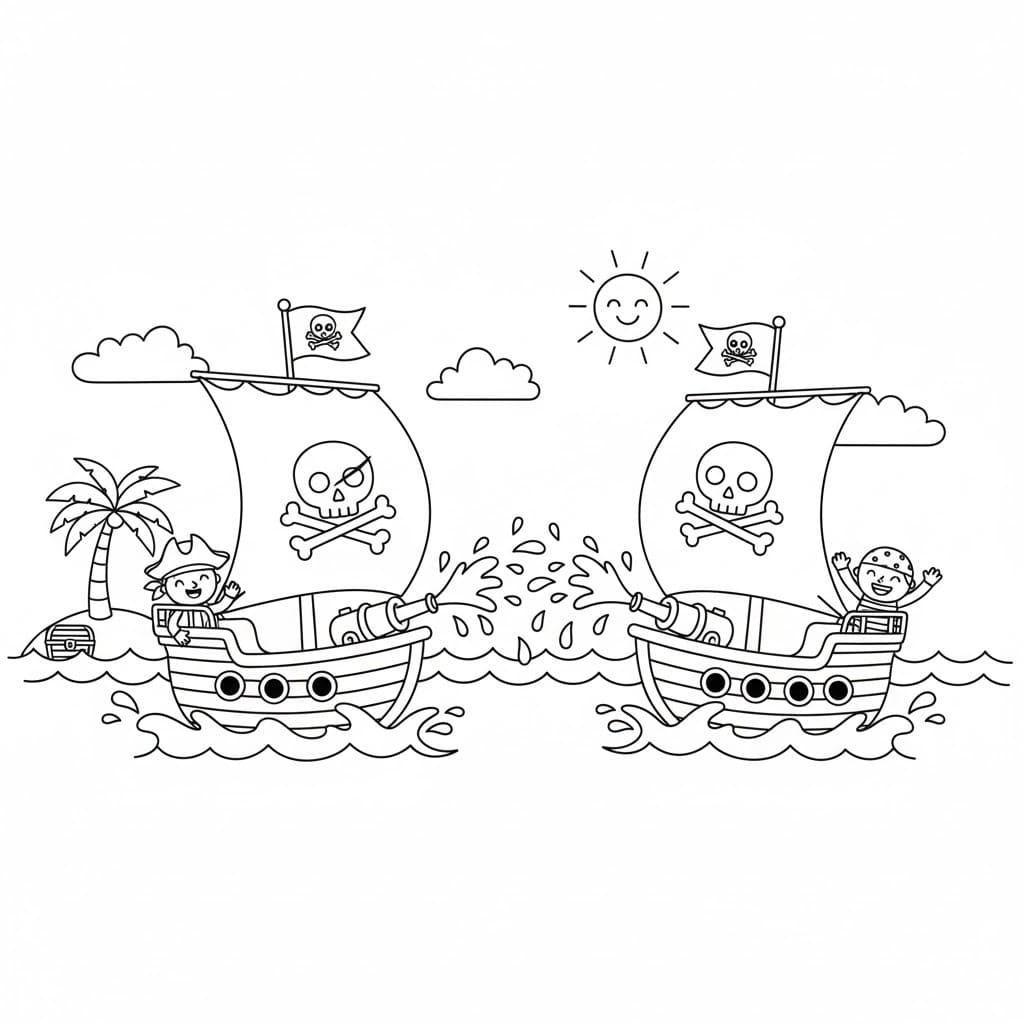 Piratenschip gratis afdrukbaar voor kinderen