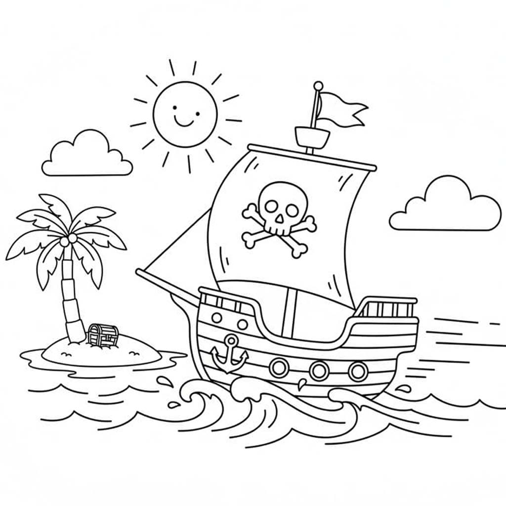 Piratenschip gratis simpel