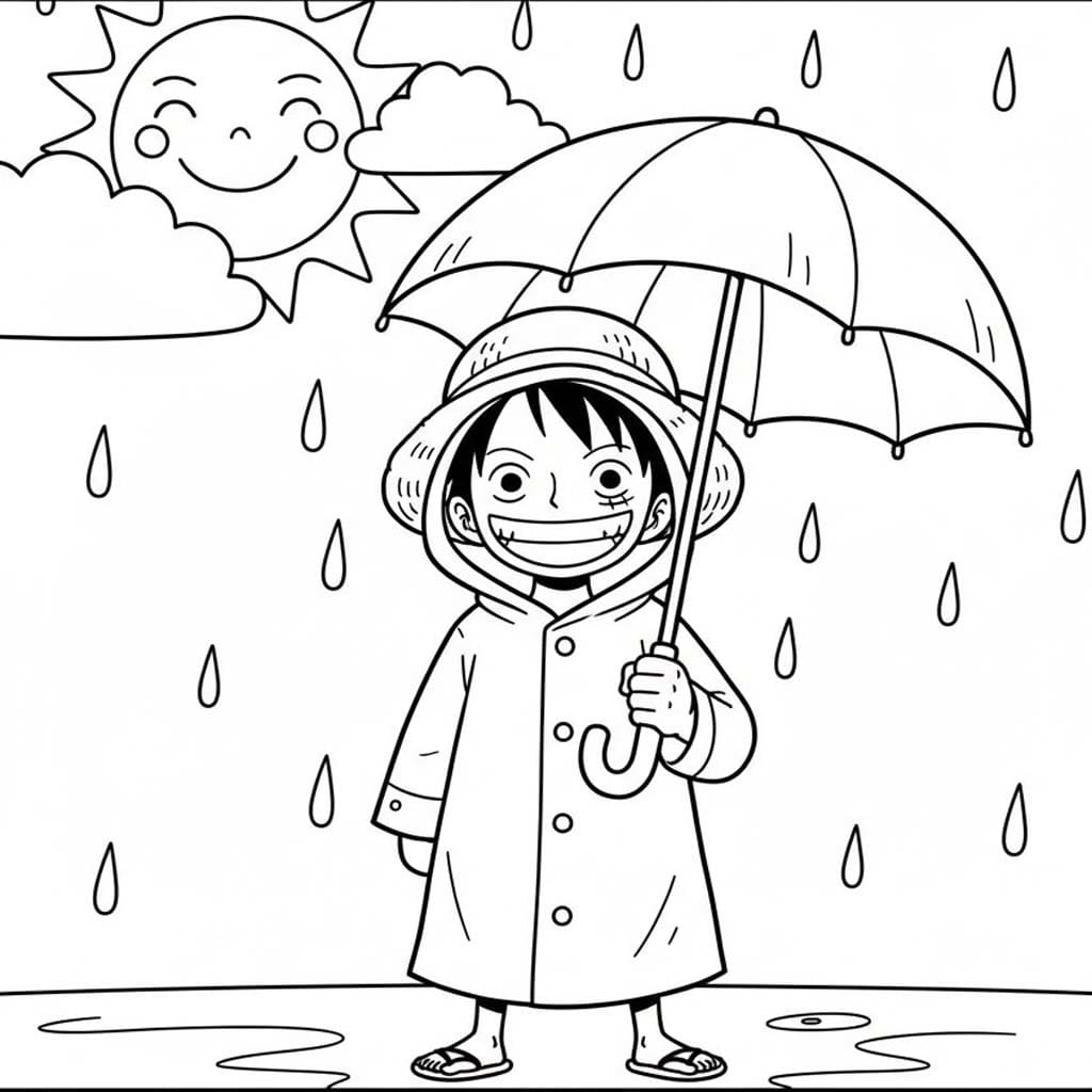 Regen afdrukbaar voor kinderen