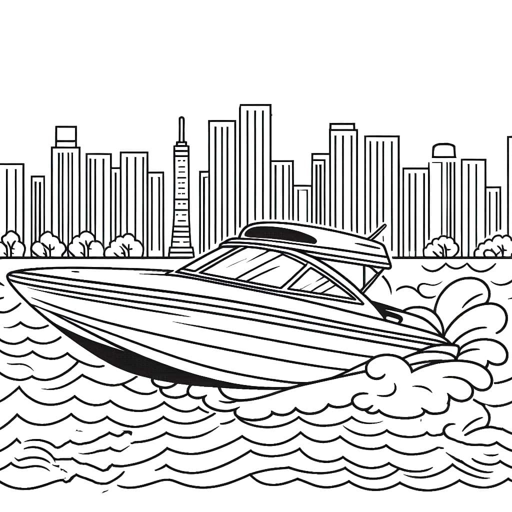 Speedboot gratis afdrukbaar voor kinderen