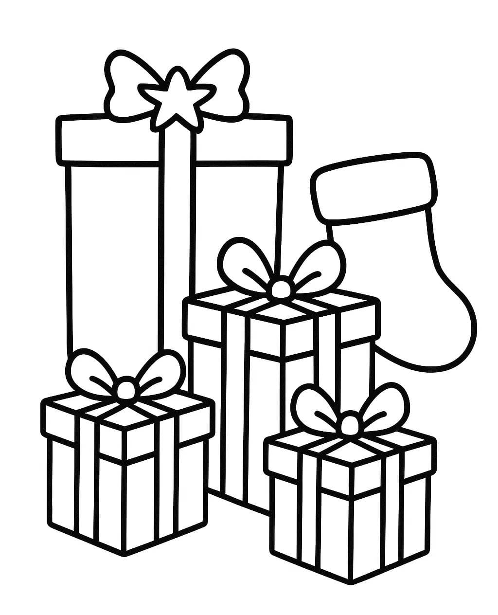 Tekenen Kerstcadeau gratis voor kinderen