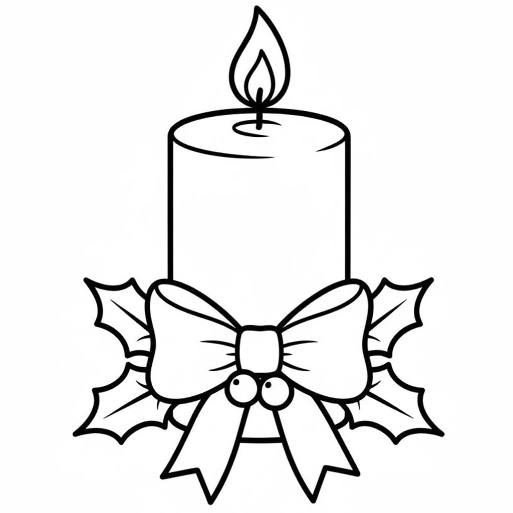 Tekenen Kerstkaarsen afdrukbaar eenvoudig