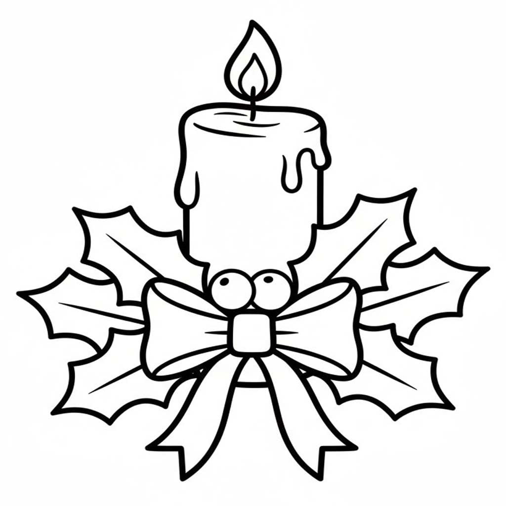 Tekenen Kerstkaarsen gratis afdrukbaar simpel