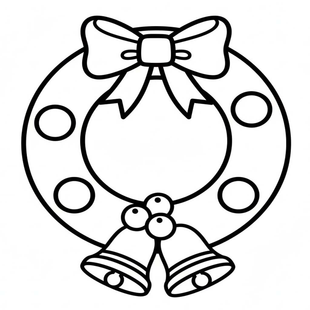 Tekenen Kerstkrans gratis afdrukbaar eenvoudig