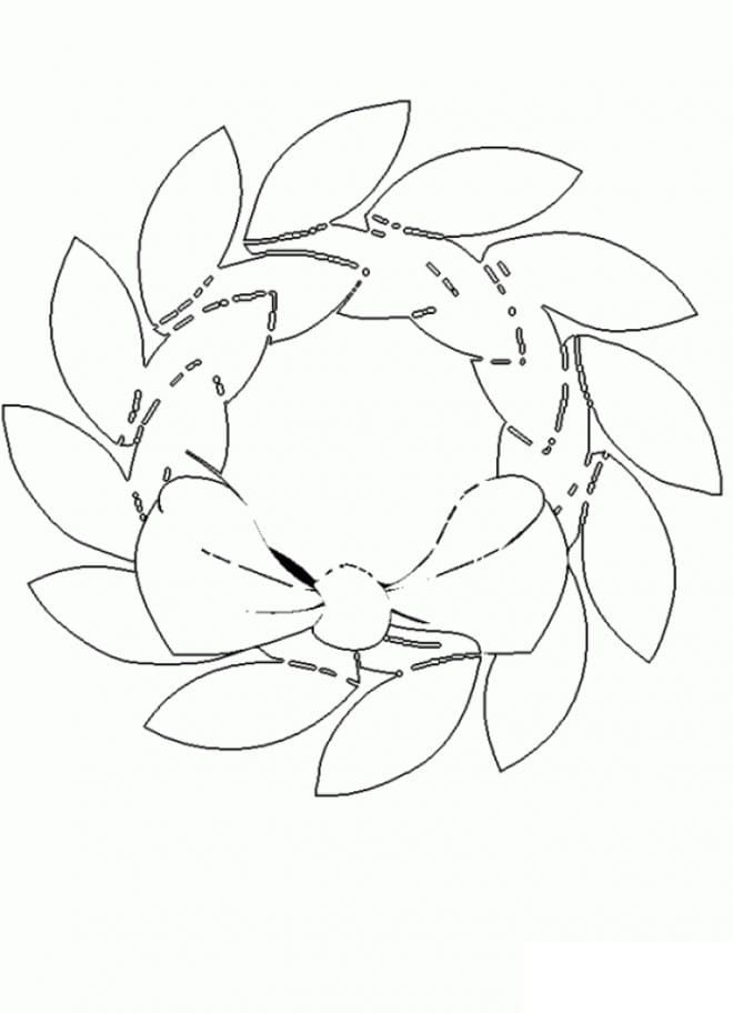 Tekenen Kerstkrans gratis eenvoudig