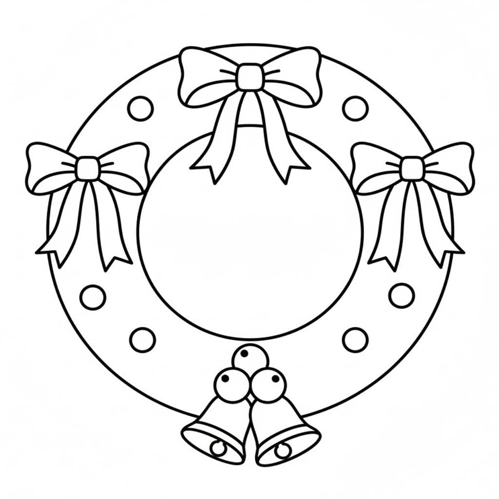 Tekenen Kerstkrans gratis