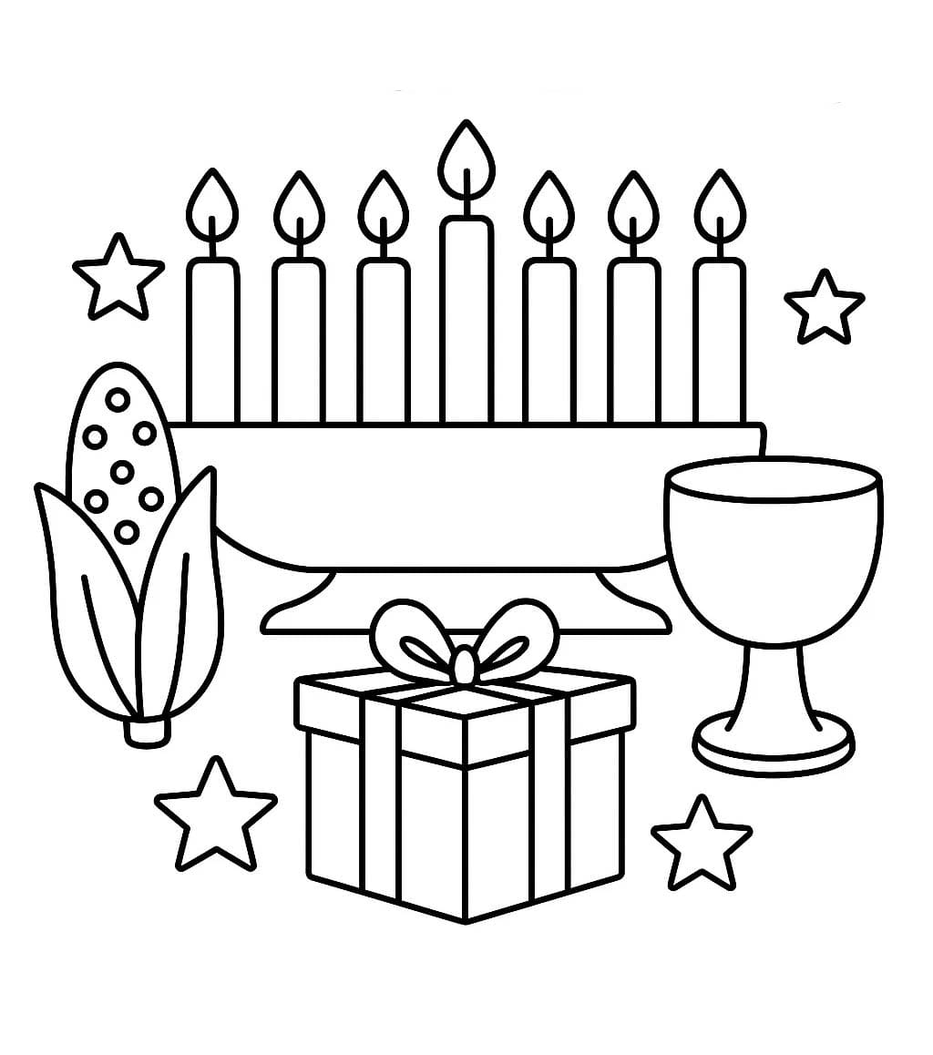 Tekenen Kwanzaa afdrukbaar basis