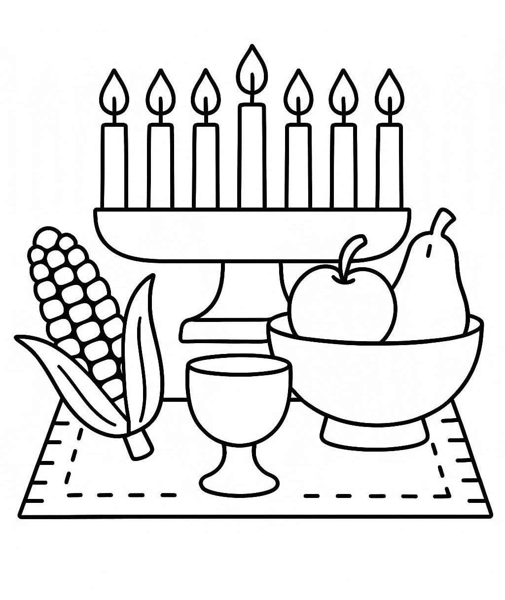 Tekenen Kwanzaa gratis afdrukbaar basis