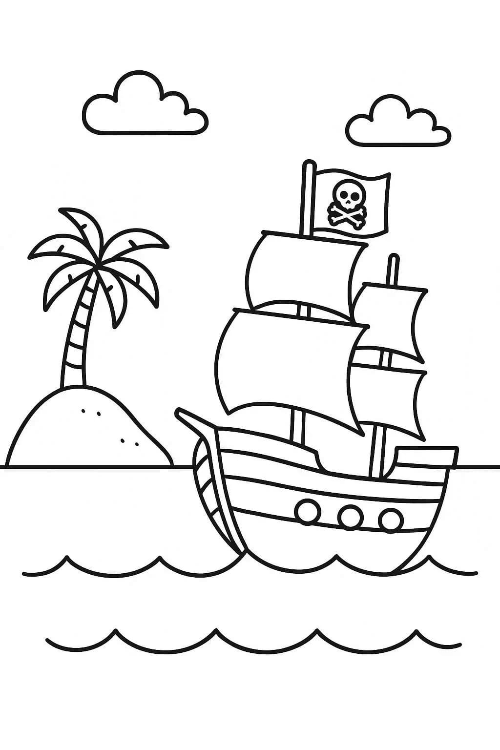 Tekenen Piratenschip voor kinderen