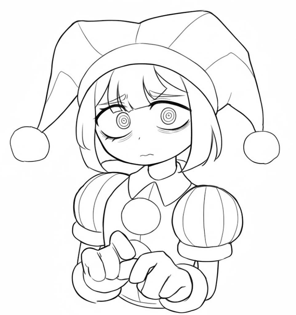 Tekenen Pomni gratis basis