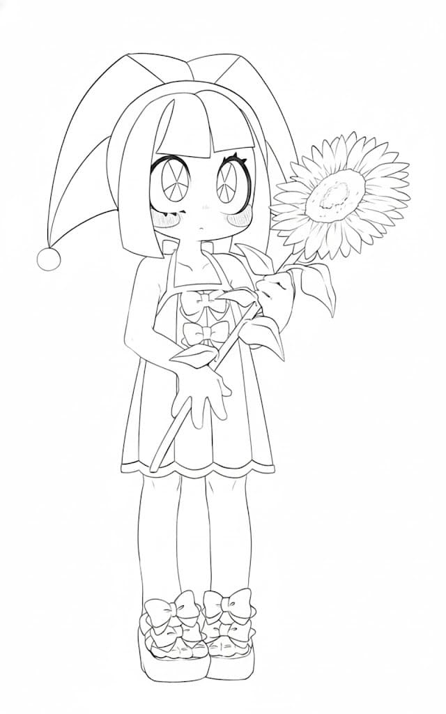 Tekenen Pomni gratis eenvoudig