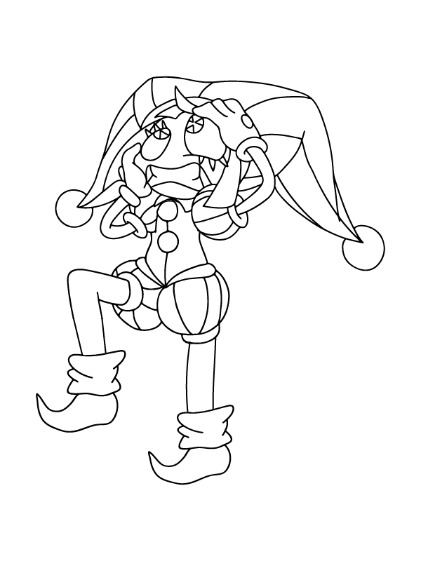 Tekenen Pomni gratis simpel