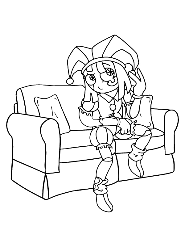 Tekenen Pomni gratis voor kinderen