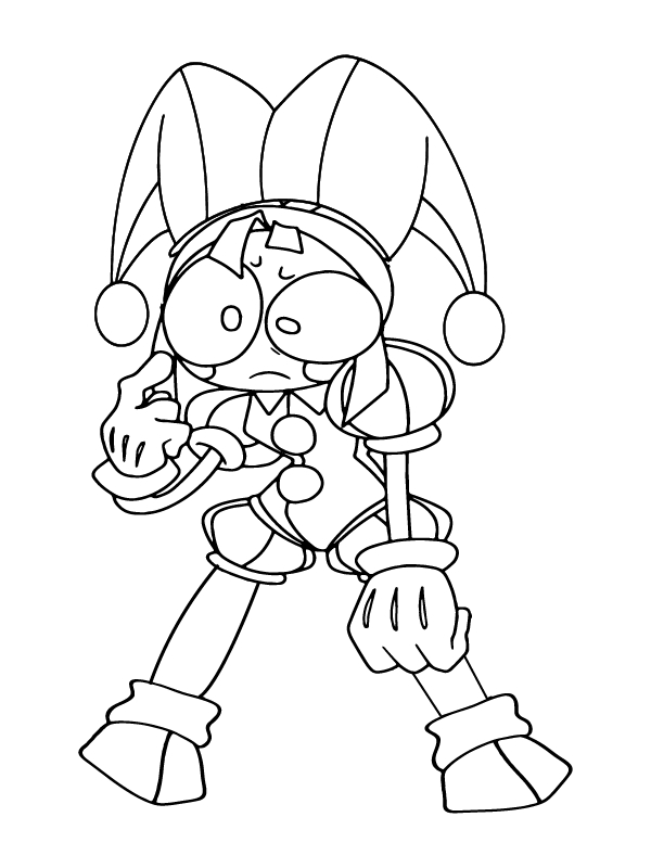 Tekenen Pomni voor kinderen