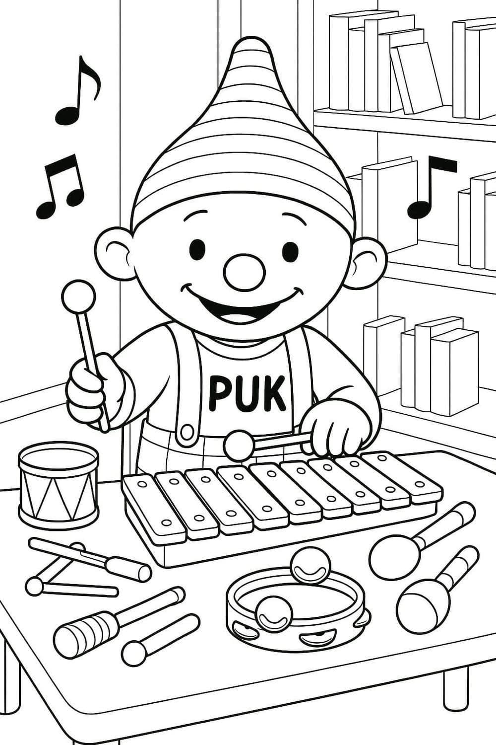 Tekenen Puk afdrukbaar eenvoudig