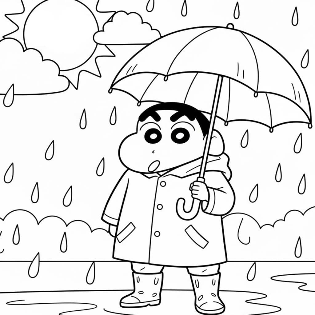 Tekenen Regen afdrukbaar basis