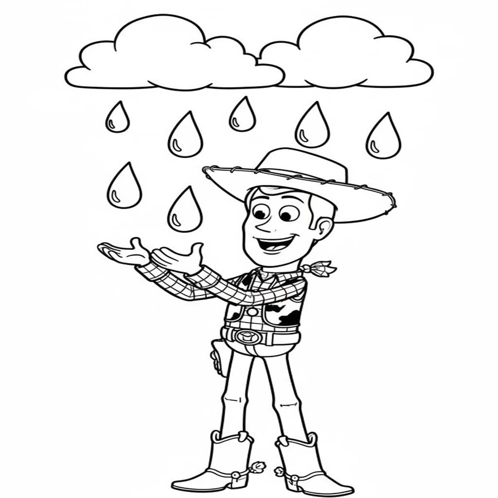 Tekenen Regen afdrukbaar voor kinderen