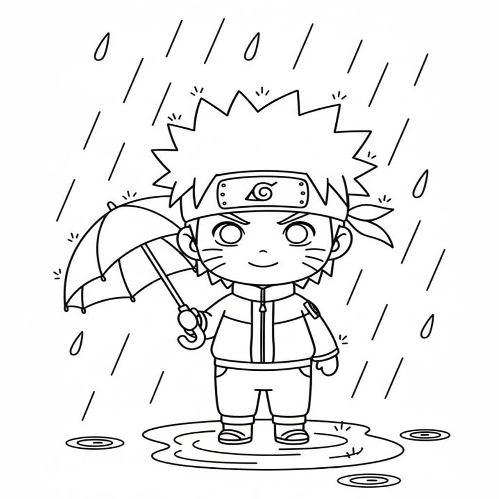 Tekenen Regen gratis afdrukbaar eenvoudig