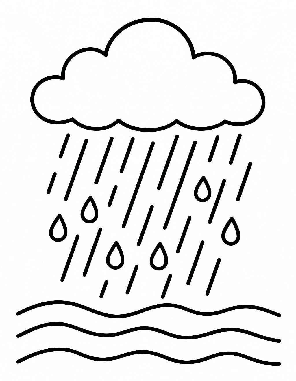 Tekenen Regen gratis afdrukbaar