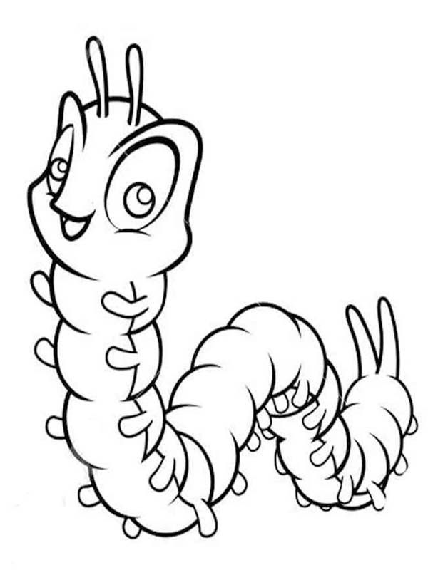 Tekenen Rups afdrukbaar eenvoudig