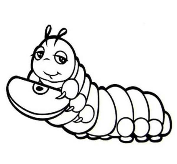 Tekenen Rups gratis afdrukbaar eenvoudig