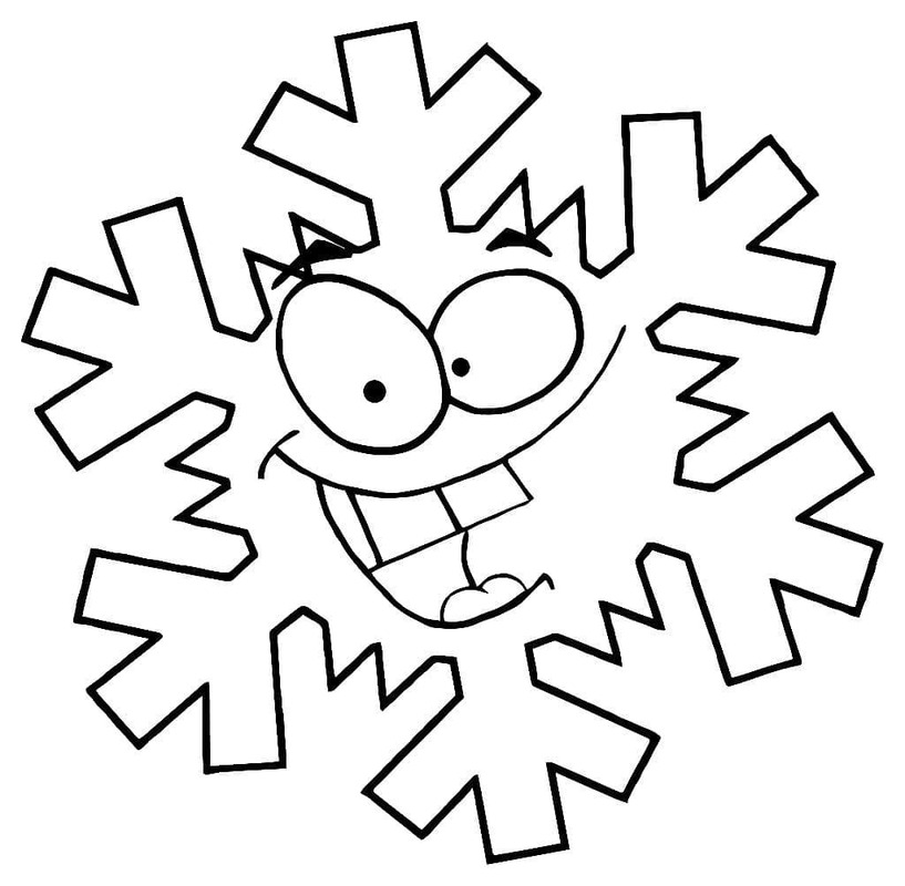 Tekenen Sneeuwvlok afdrukbaar basis