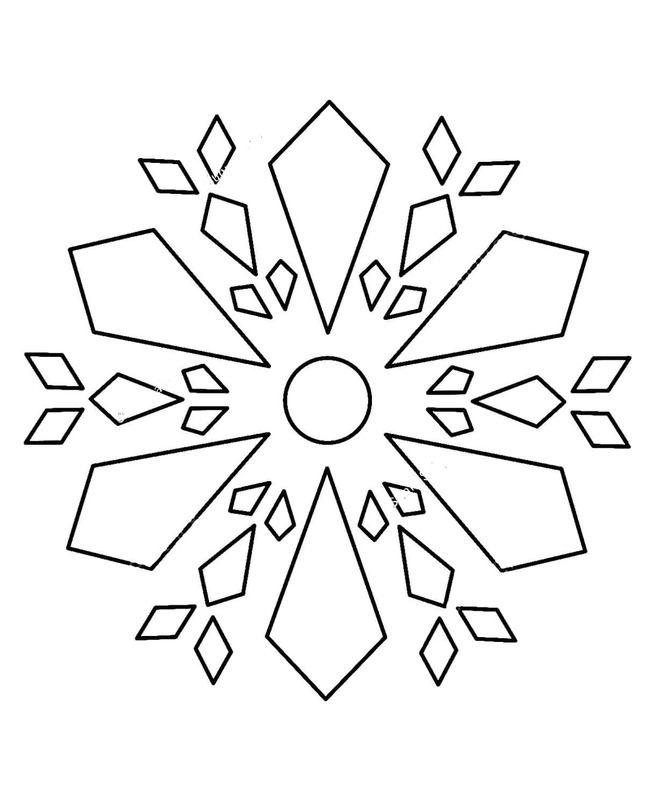 Tekenen Sneeuwvlok afdrukbaar simpel