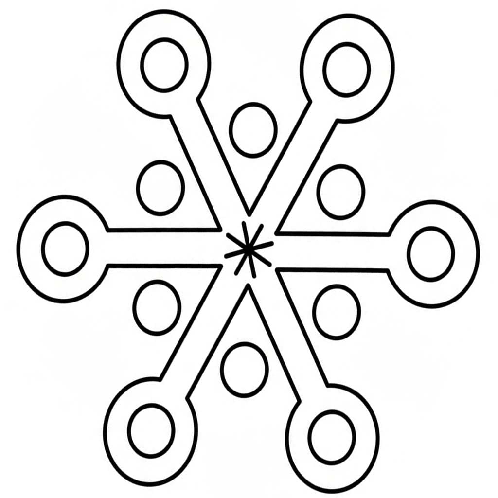 Tekenen Sneeuwvlok afdrukbaar voor kinderen