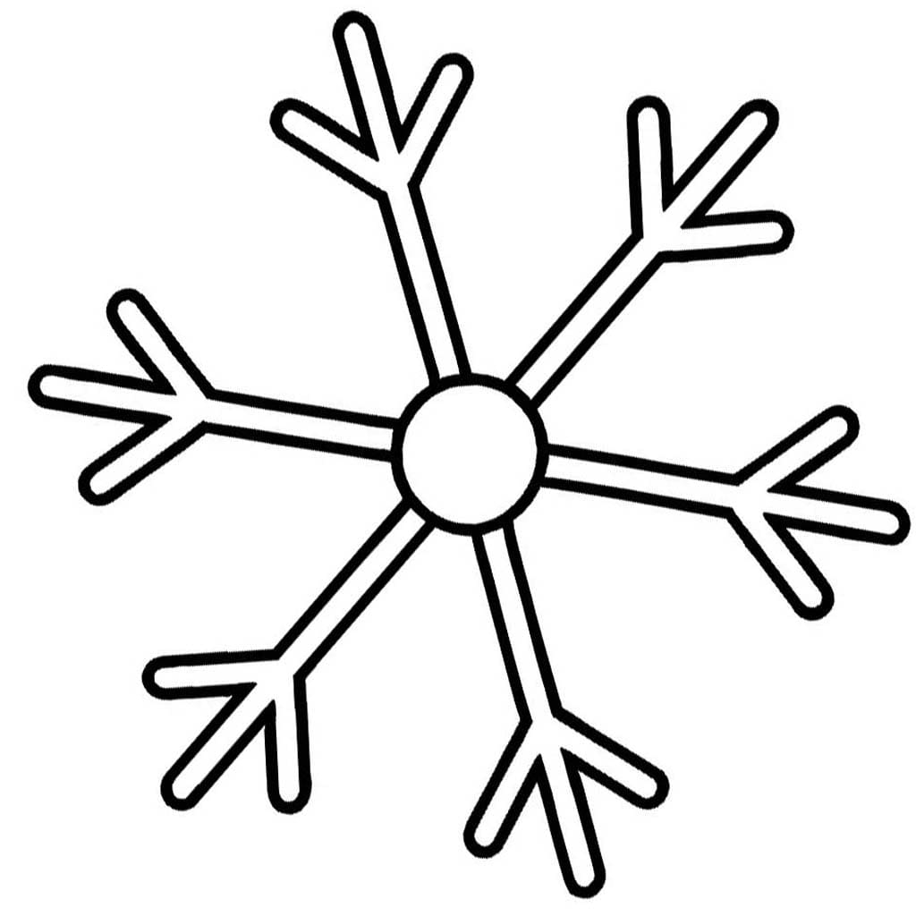 Tekenen Sneeuwvlok gratis afdrukbaar basis