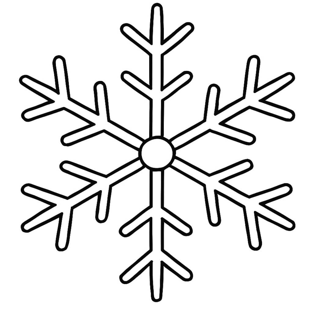 Tekenen Sneeuwvlok gratis afdrukbaar eenvoudig