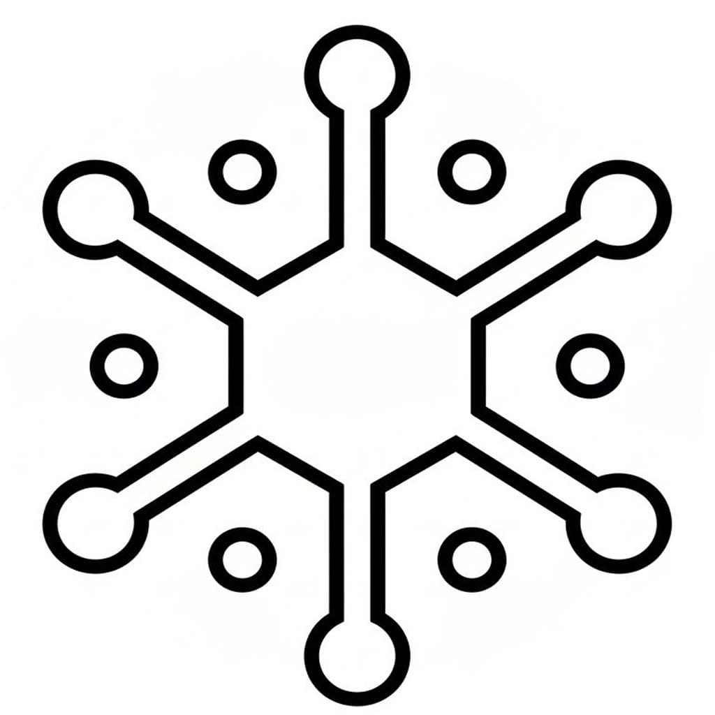 Tekenen Sneeuwvlok voor kinderen