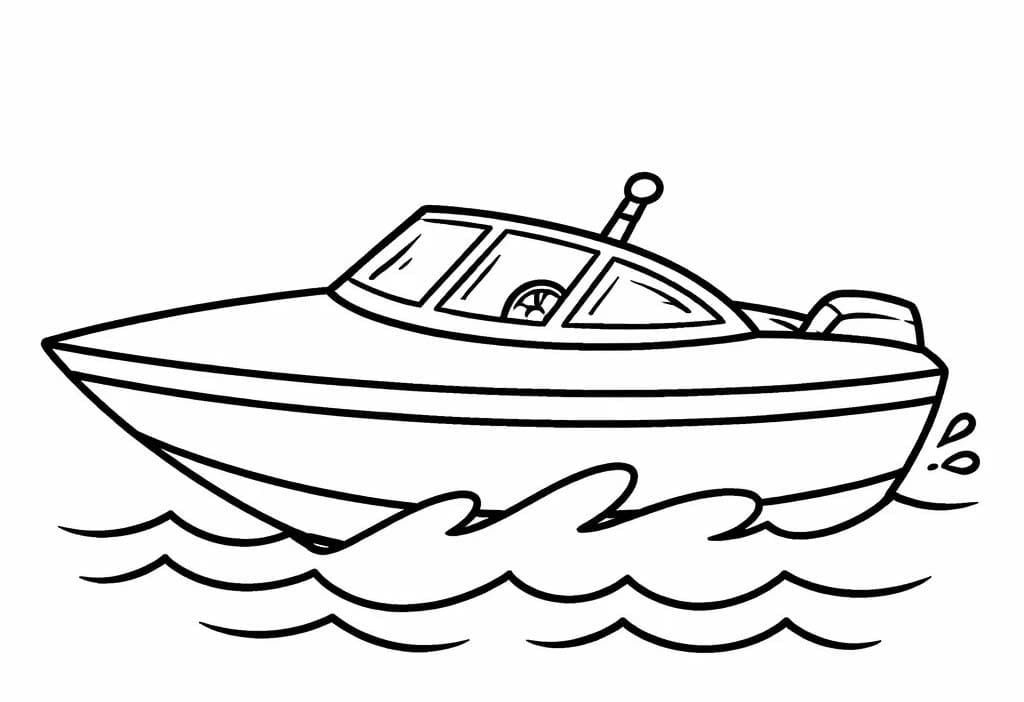 Tekenen Speedboot afdrukbaar simpel