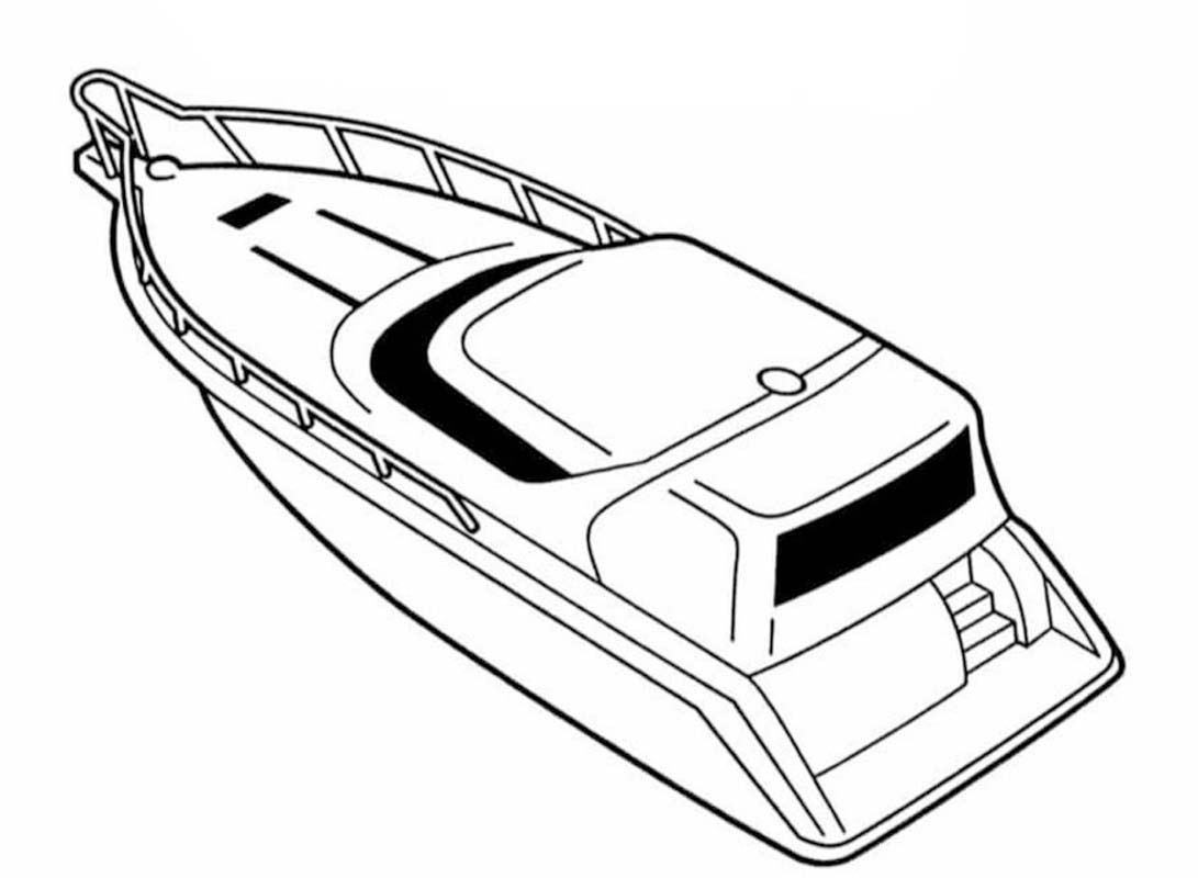 Tekenen Speedboot gratis afdrukbaar eenvoudig