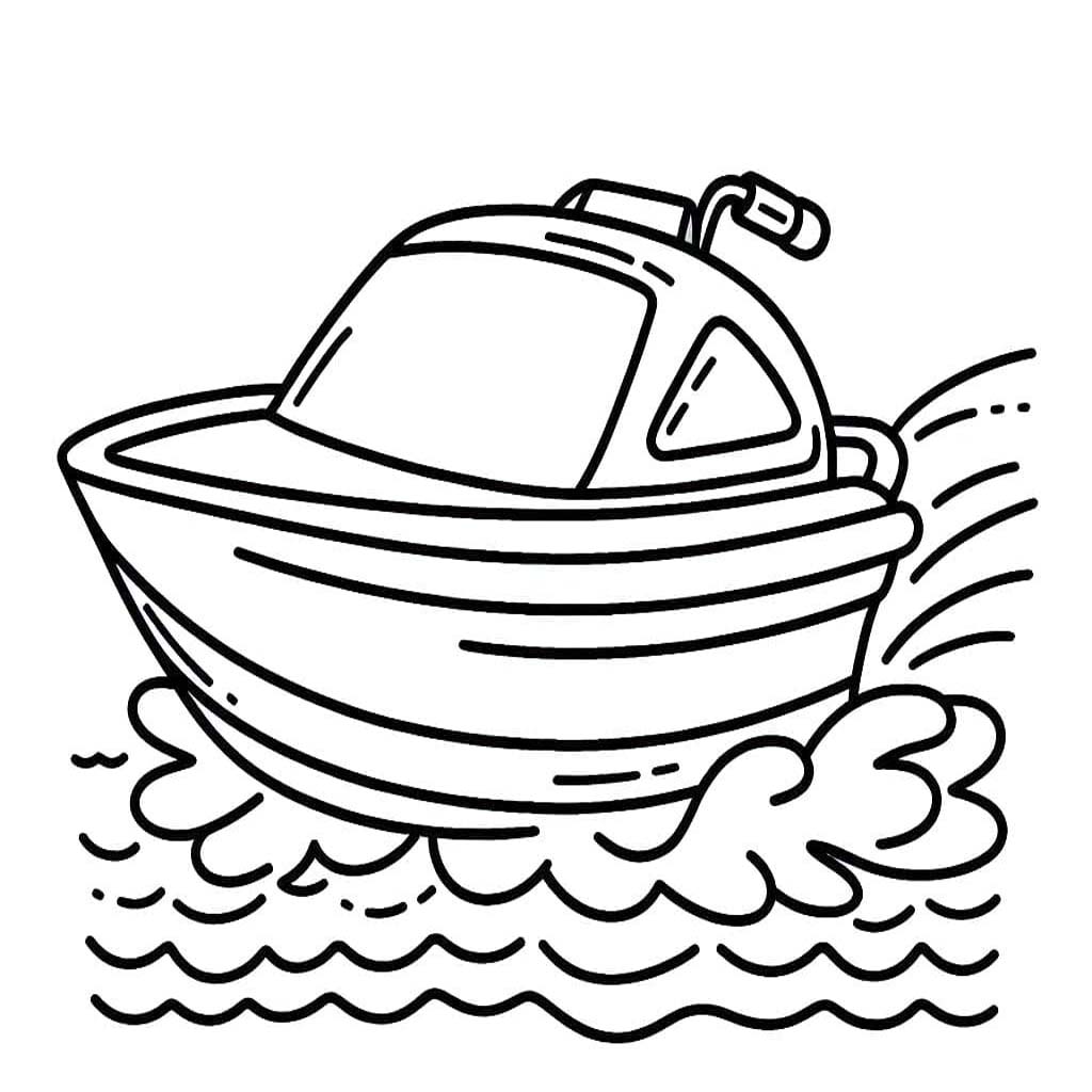 Tekenen Speedboot gratis afdrukbaar
