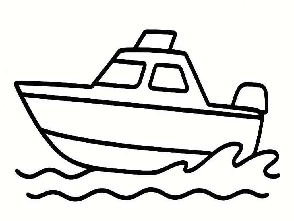 Tekenen Speedboot gratis afdrukbaar simpel