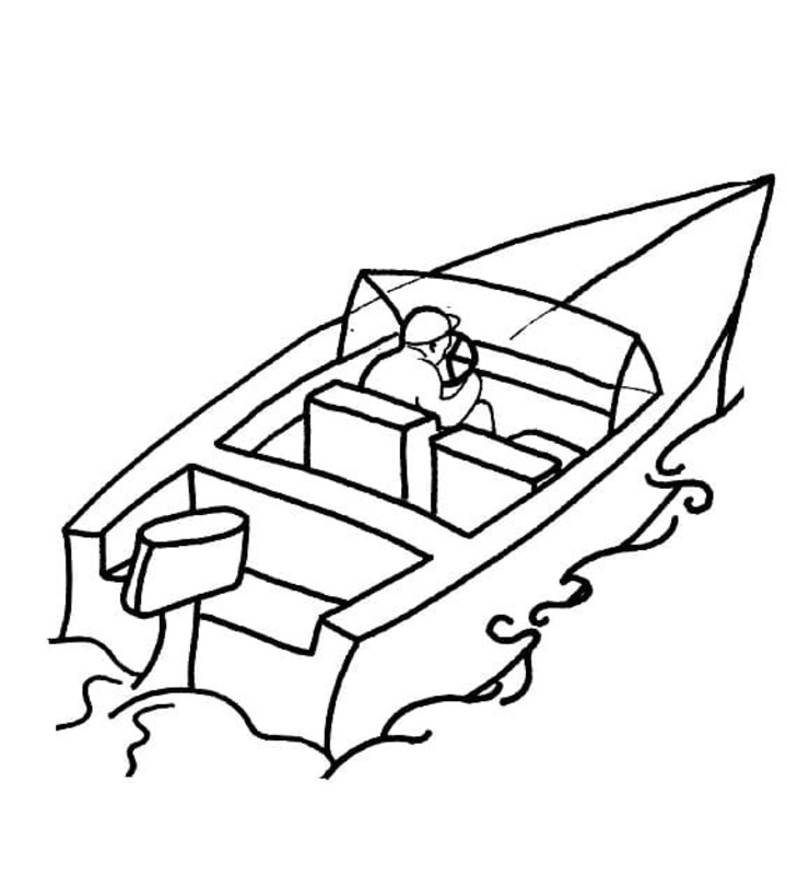 Tekenen Speedboot gratis eenvoudig