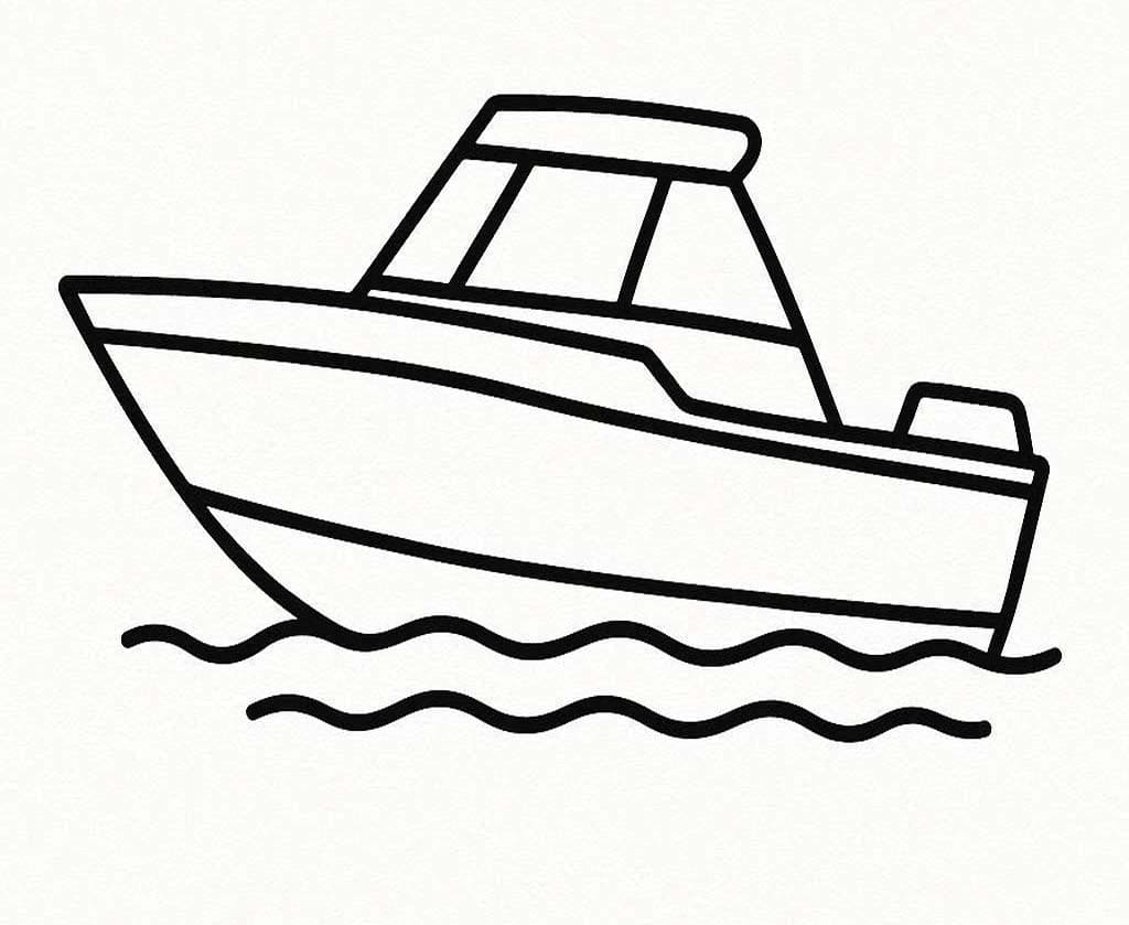 Tekenen Speedboot gratis simpel