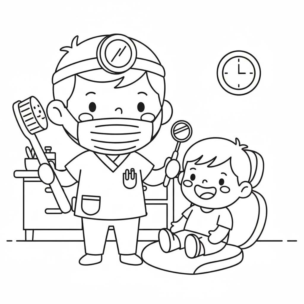 Tekenen Tandarts voor kinderen