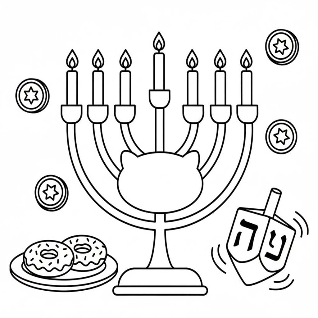 Tekening Chanoeka afdrukbaar