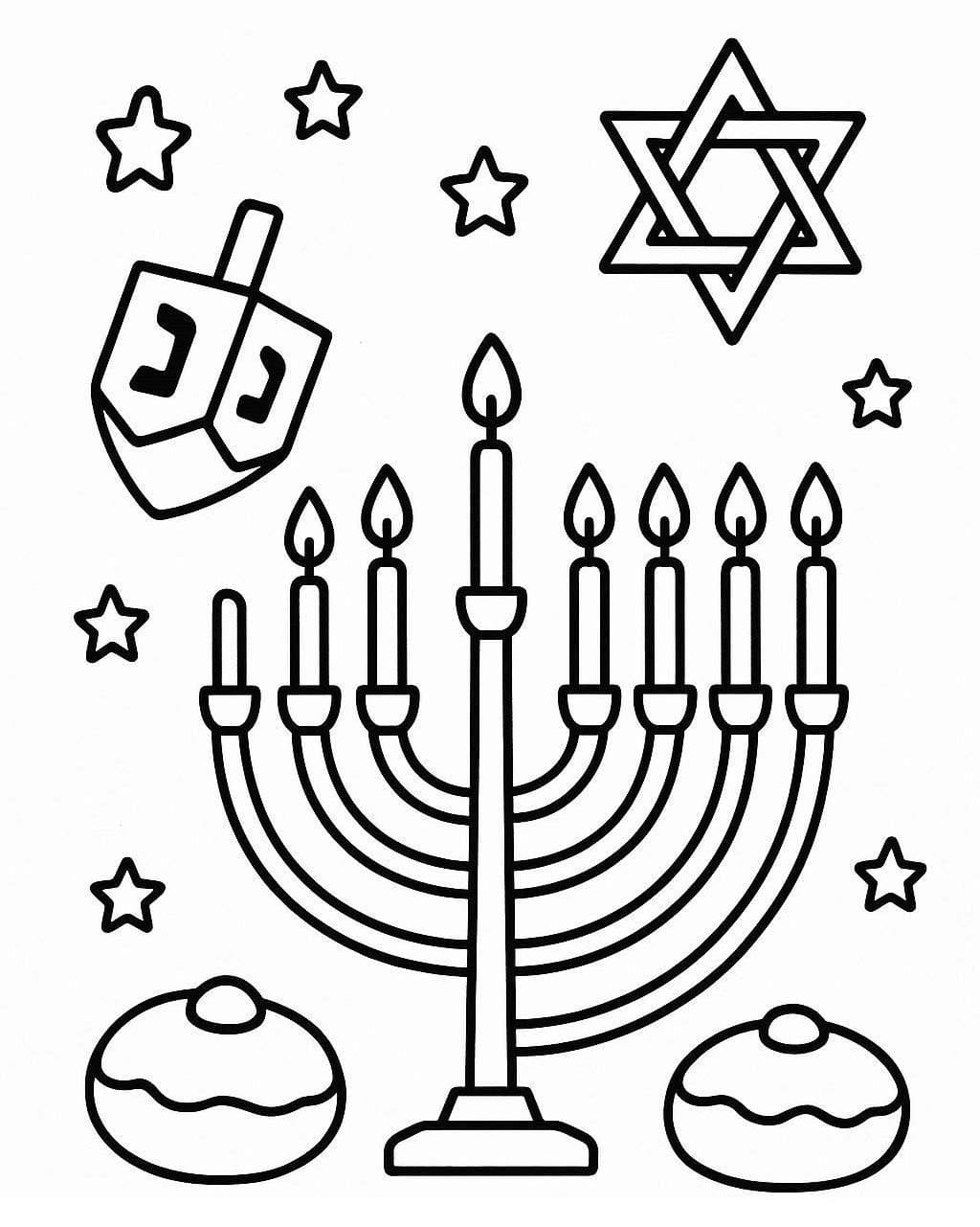 Tekening Chanoeka afdrukbaar simpel