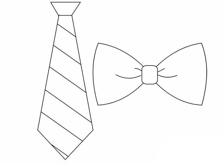 Tekening van Stropdas gratis afdrukbaar eenvoudig