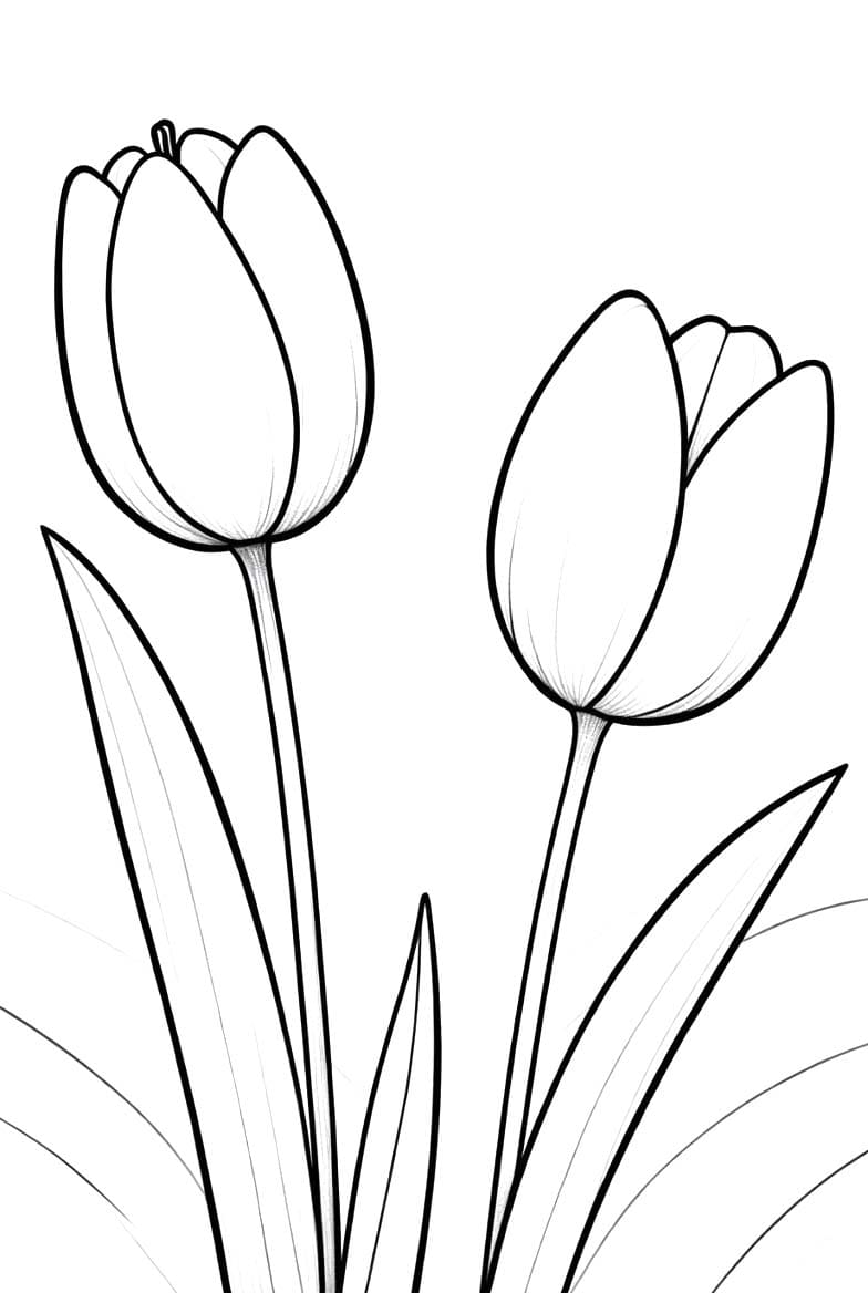 Afbeelding Tulpen gratis afdrukbaar