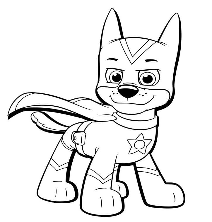 Chase Paw Patrol afdrukbaar eenvoudig