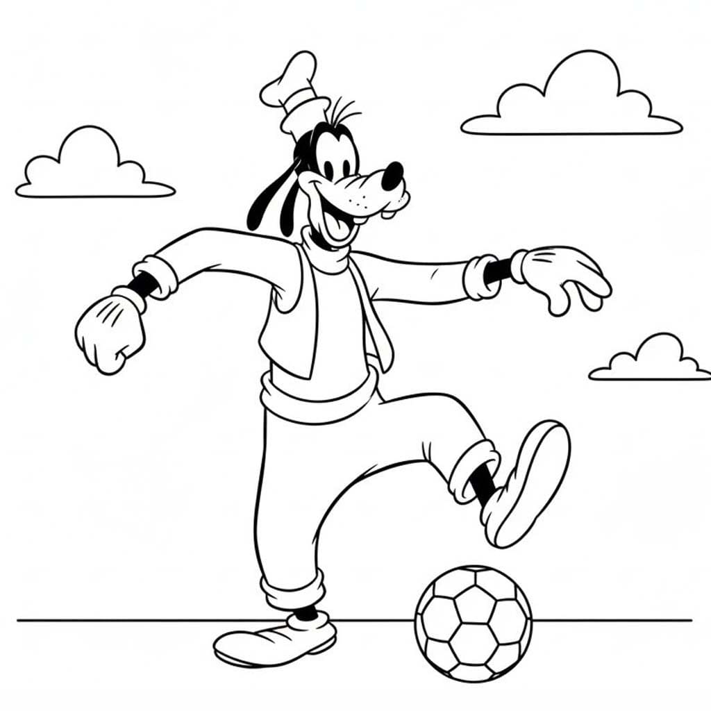 Goofy spelen Voetbal
