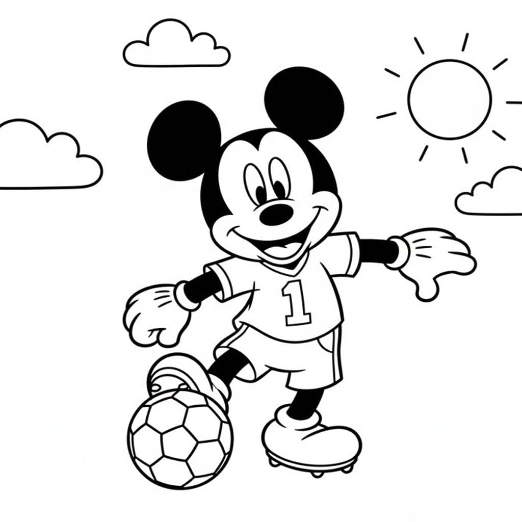 Mickey Mouse spelen Voetbal