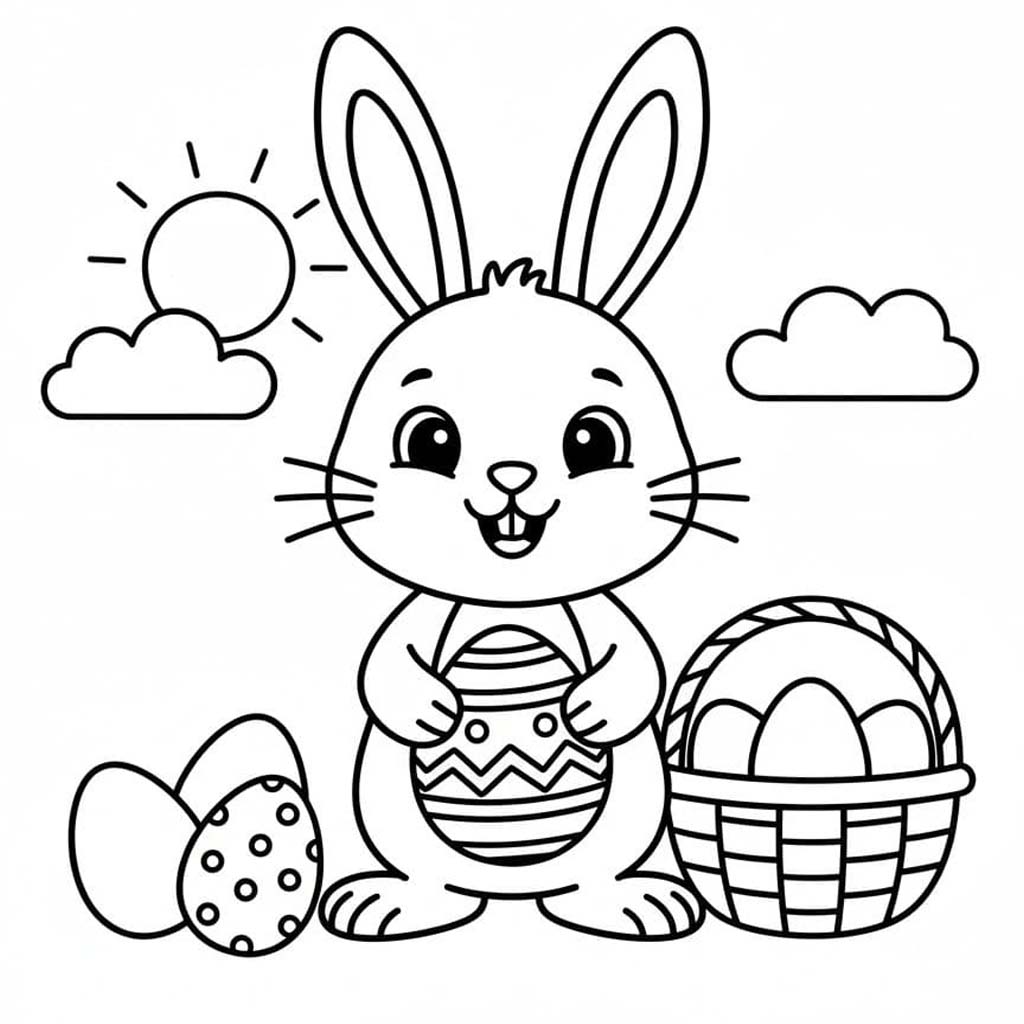 Paashaas gratis afdrukbaar voor kinderen