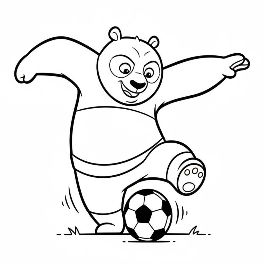 Panda Po spelen Voetbal