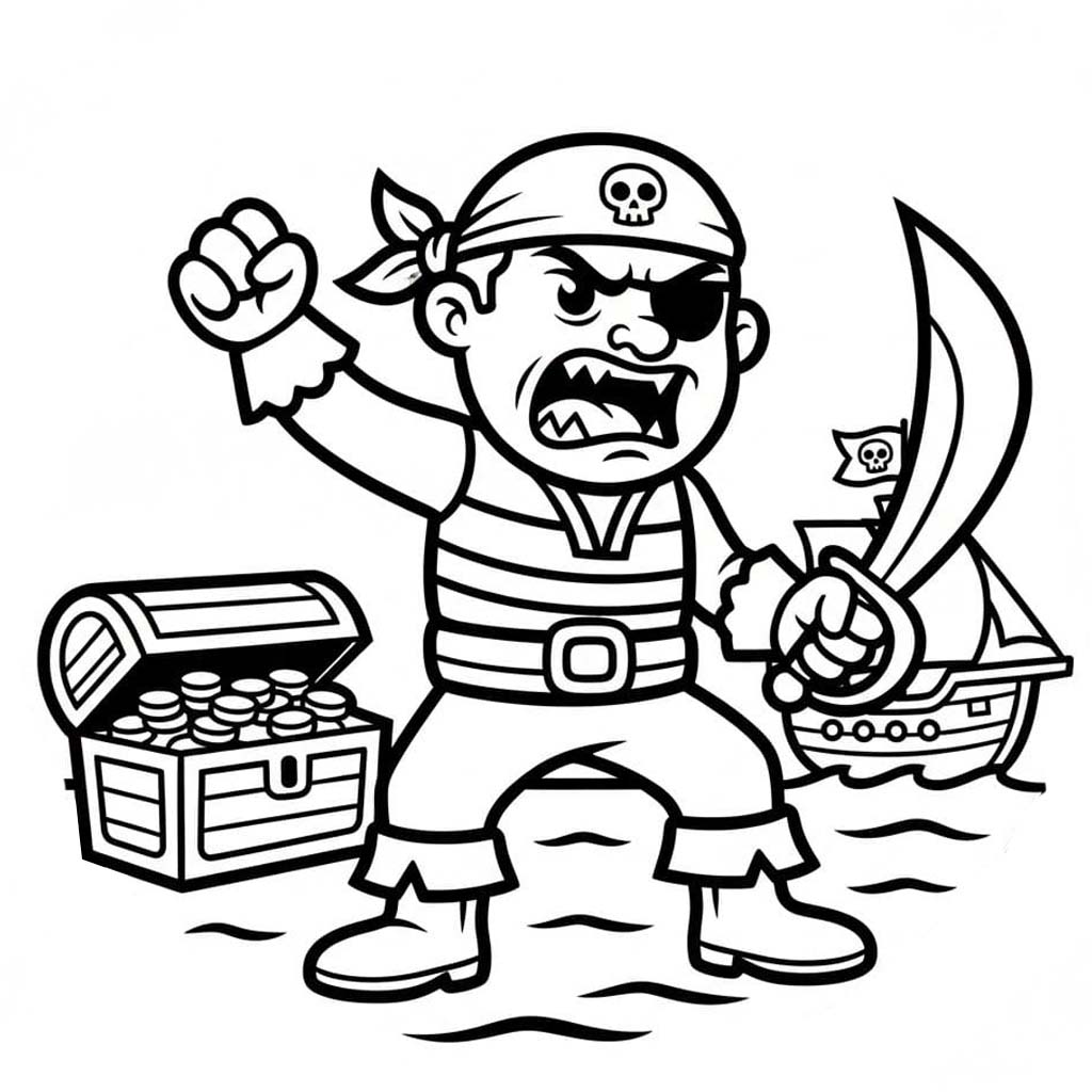 Piraten afdrukbaar eenvoudig