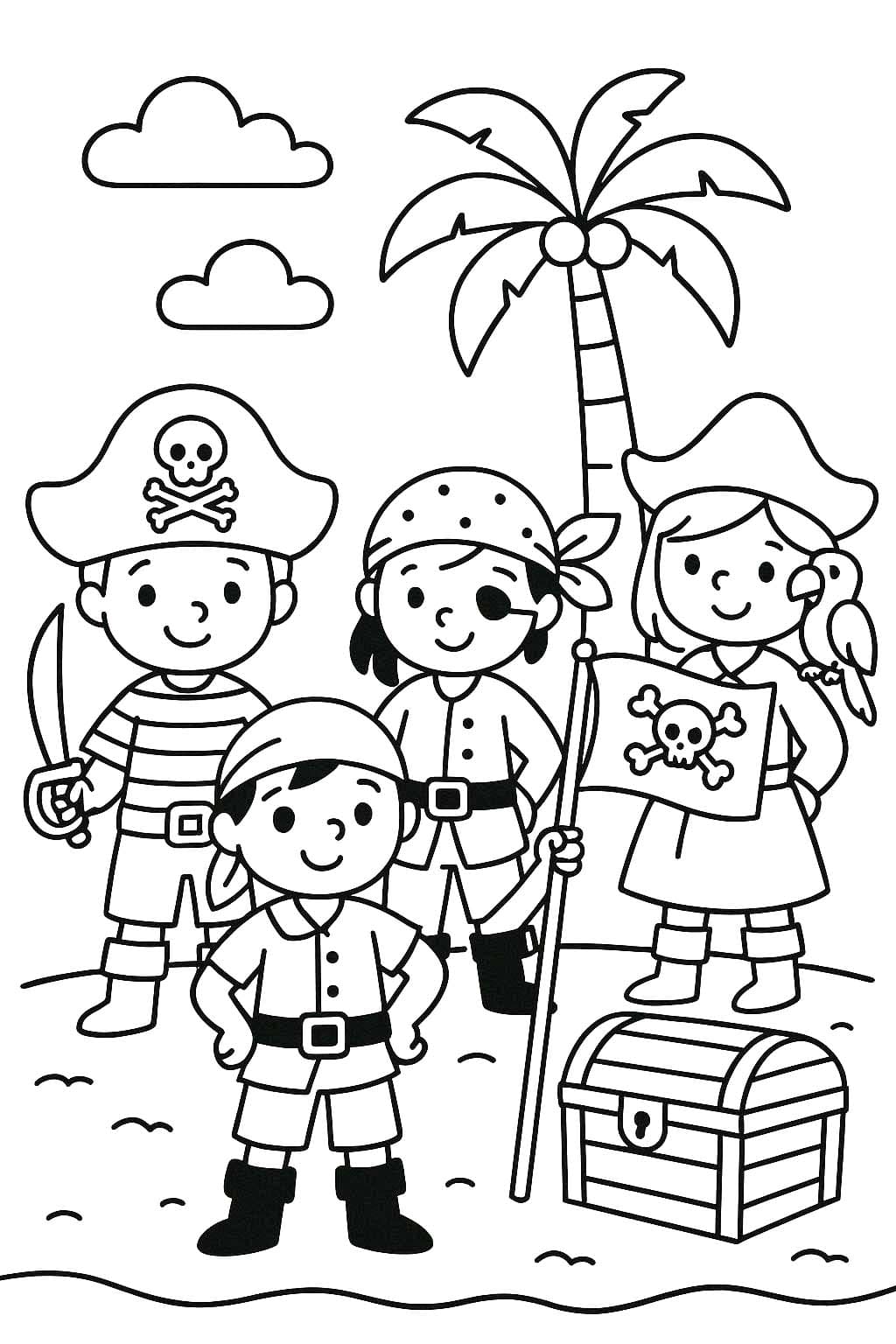 Piraten gratis afdrukbaar basis